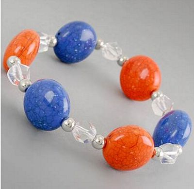 Bracelet Orange and Blue Stones